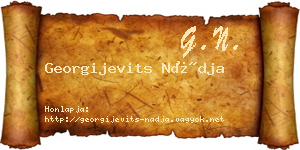 Georgijevits Nádja névjegykártya